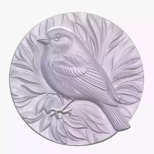 Finch 3 basrelief for 3D printing