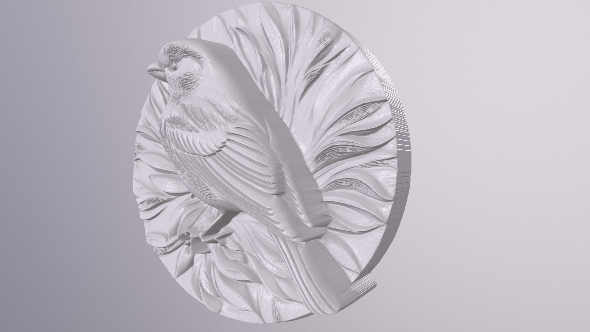 Finch 3 basrelief for 3D printing 3D print model_3