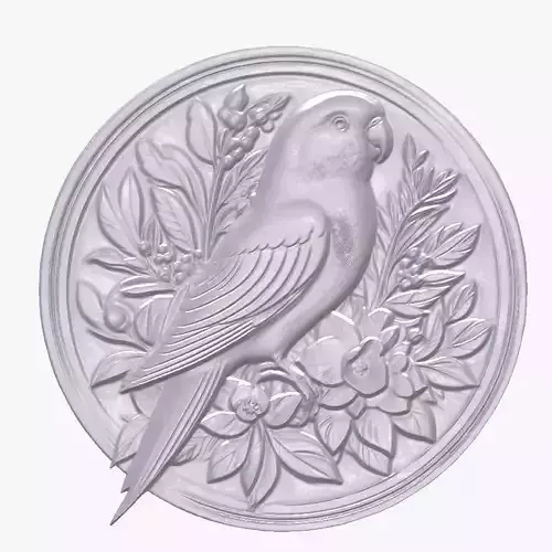 Lovebird 3 basrelief for 3D printing