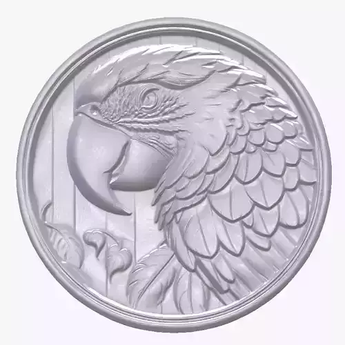 Macaw 3 basrelief for 3D printing