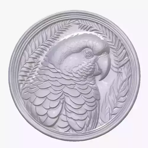 Monk Parakeet  1 basrelief for 3D printing