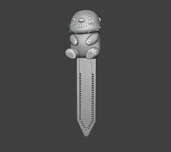 Cute sea otter Bookmark 3D print model