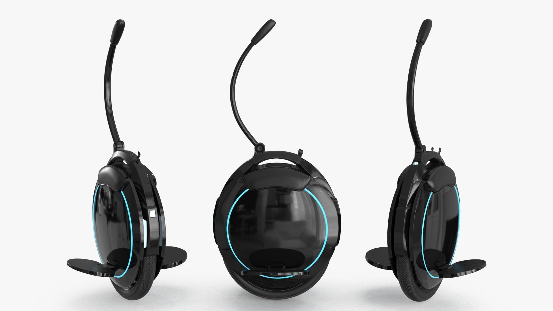 Unicycle Low-poly 3D model_3