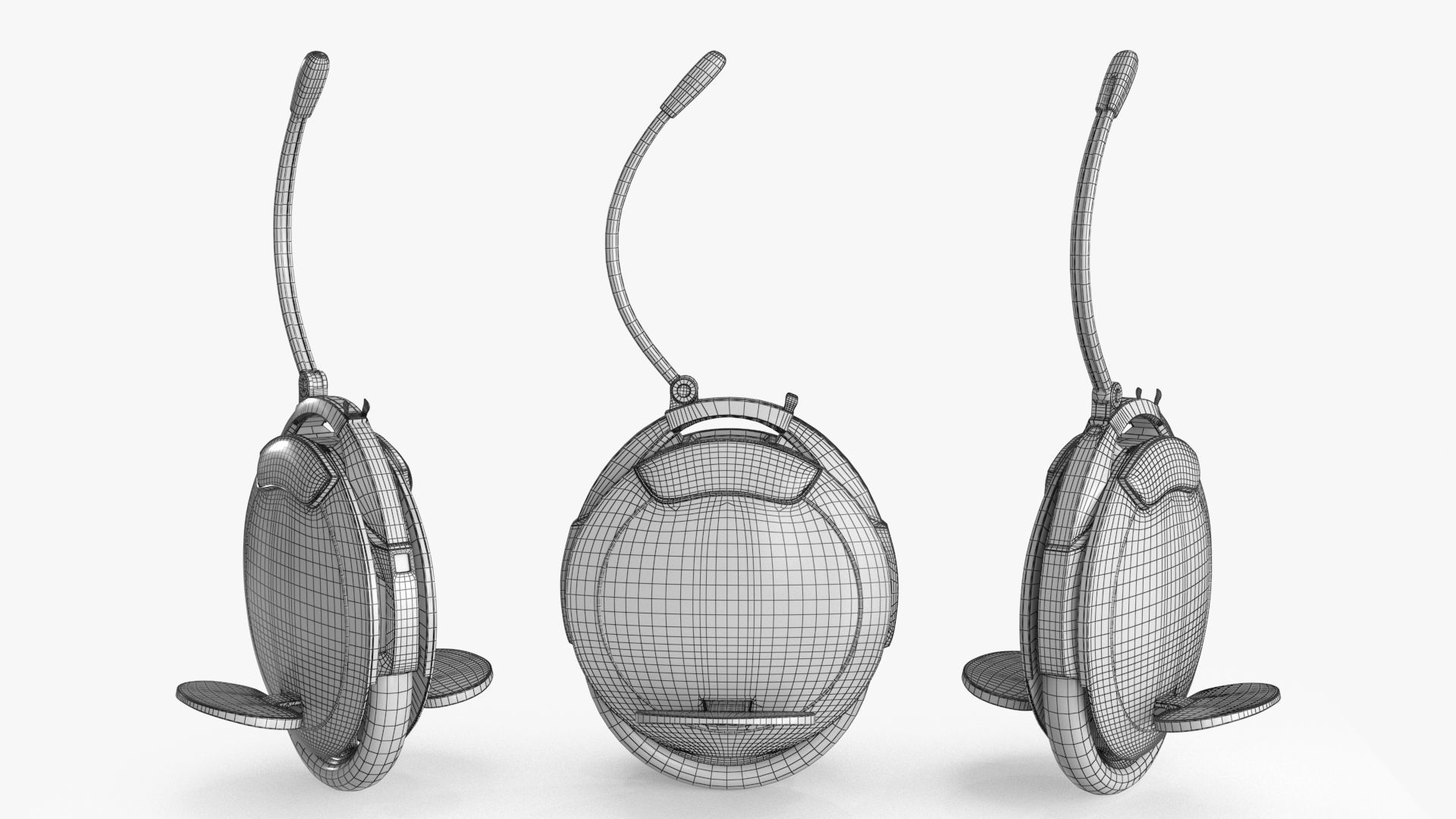 Unicycle Low-poly 3D model_13