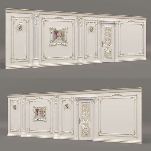 Wall Molding in Classic French style 48 3D model