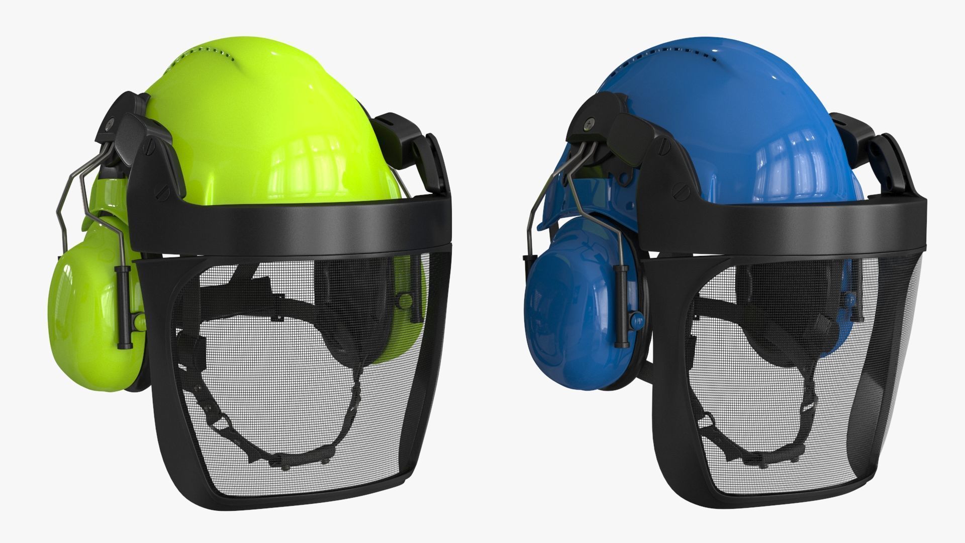 Helmet Head Protection 6 colors Low-poly 3D model_7