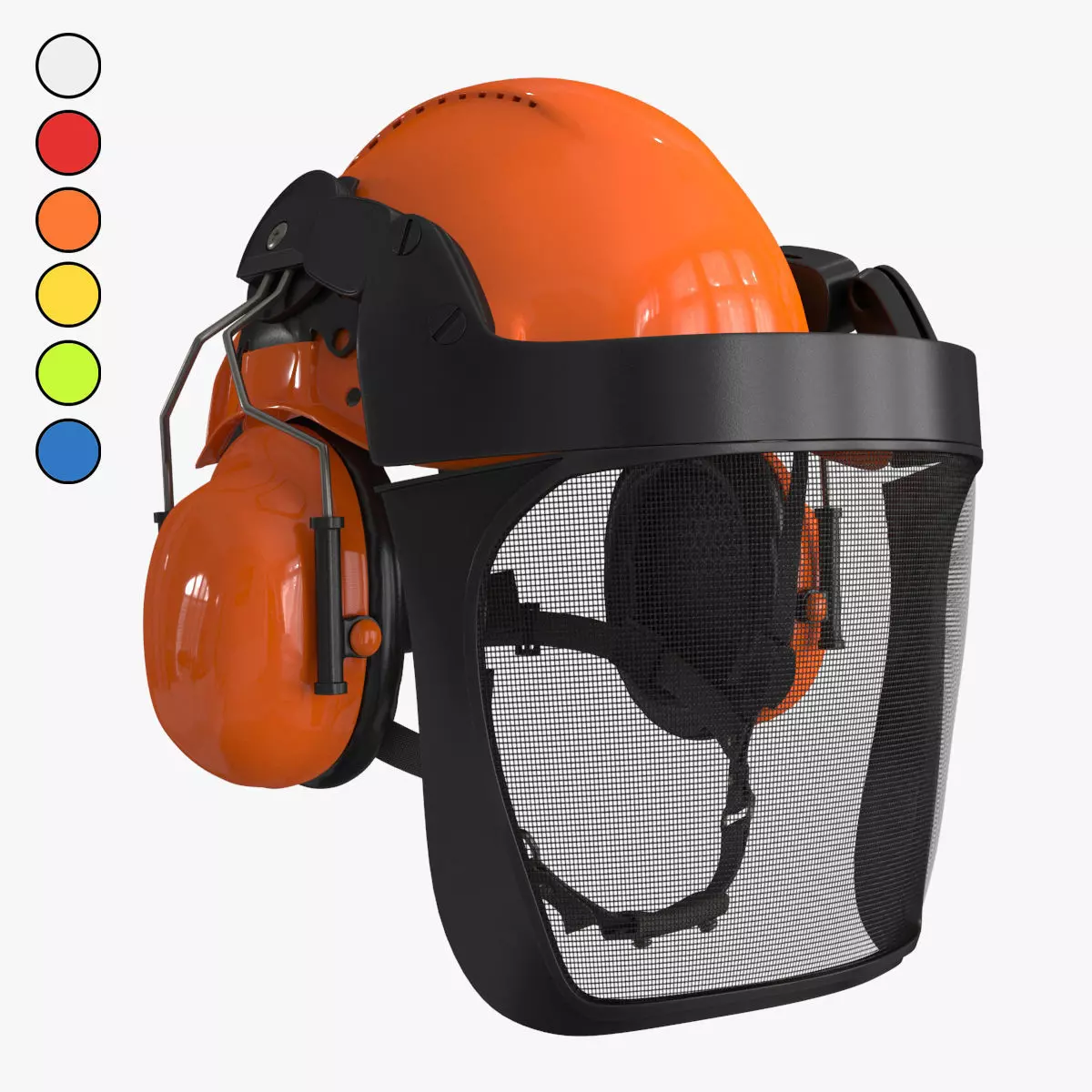 Helmet Head Protection 6 colors Low-poly 3D model_0