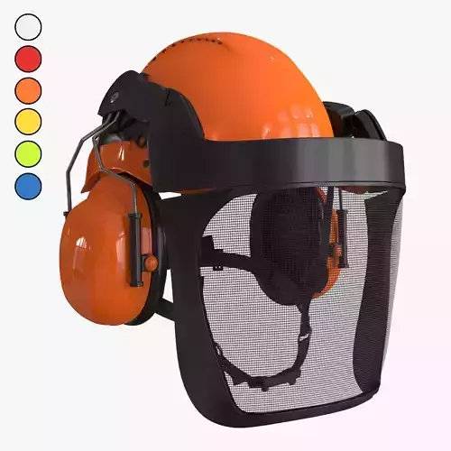 Helmet Head Protection 6 colors Low-poly 3D model