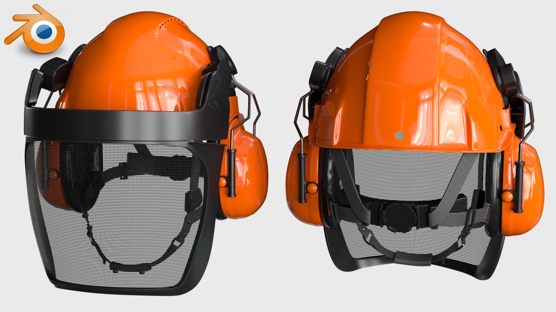 Helmet Head Protection 6 colors Low-poly 3D model_12