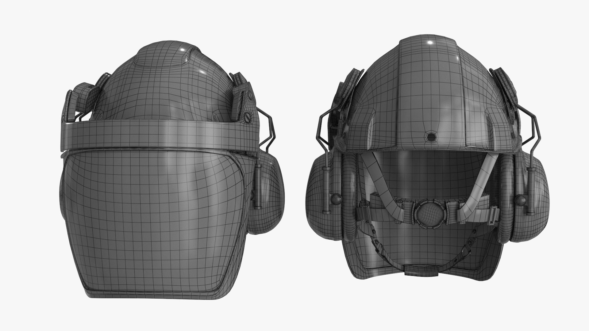 Helmet Head Protection 6 colors Low-poly 3D model_17