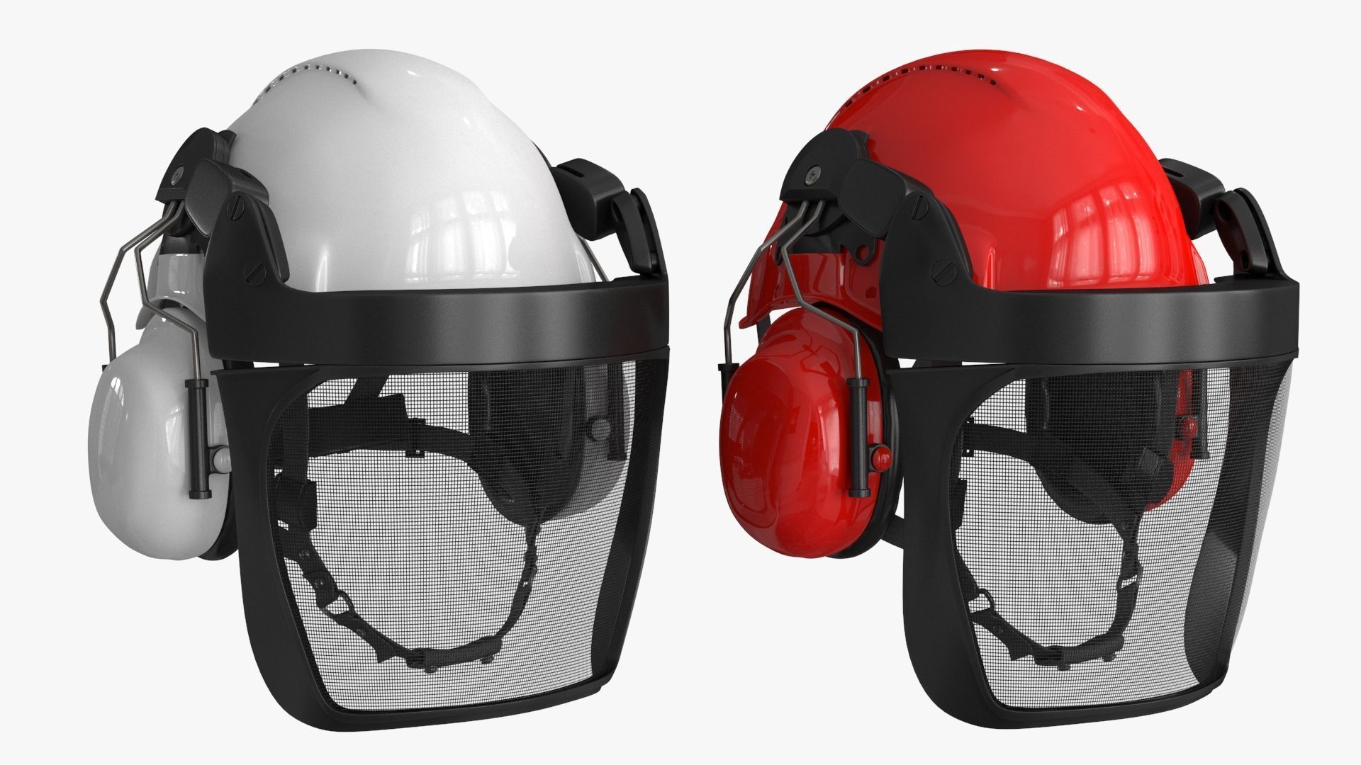 Helmet Head Protection 6 colors Low-poly 3D model_5