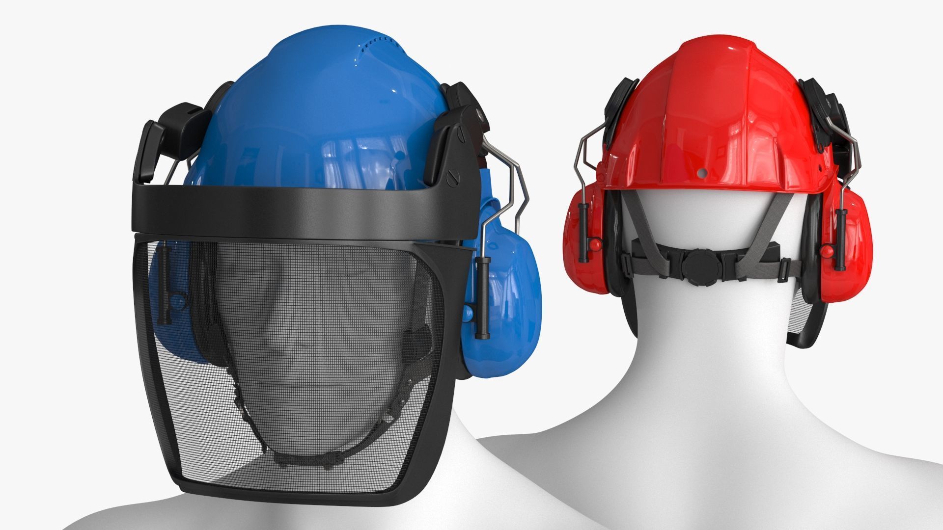 Helmet Head Protection 6 colors Low-poly 3D model_4