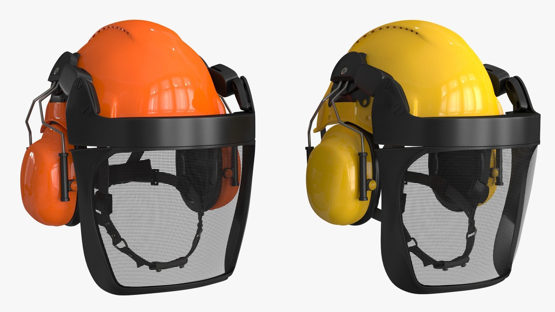 Helmet Head Protection 6 colors Low-poly 3D model_6
