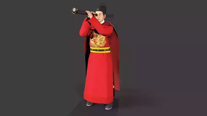 Chinese Armor Low-poly 3D model