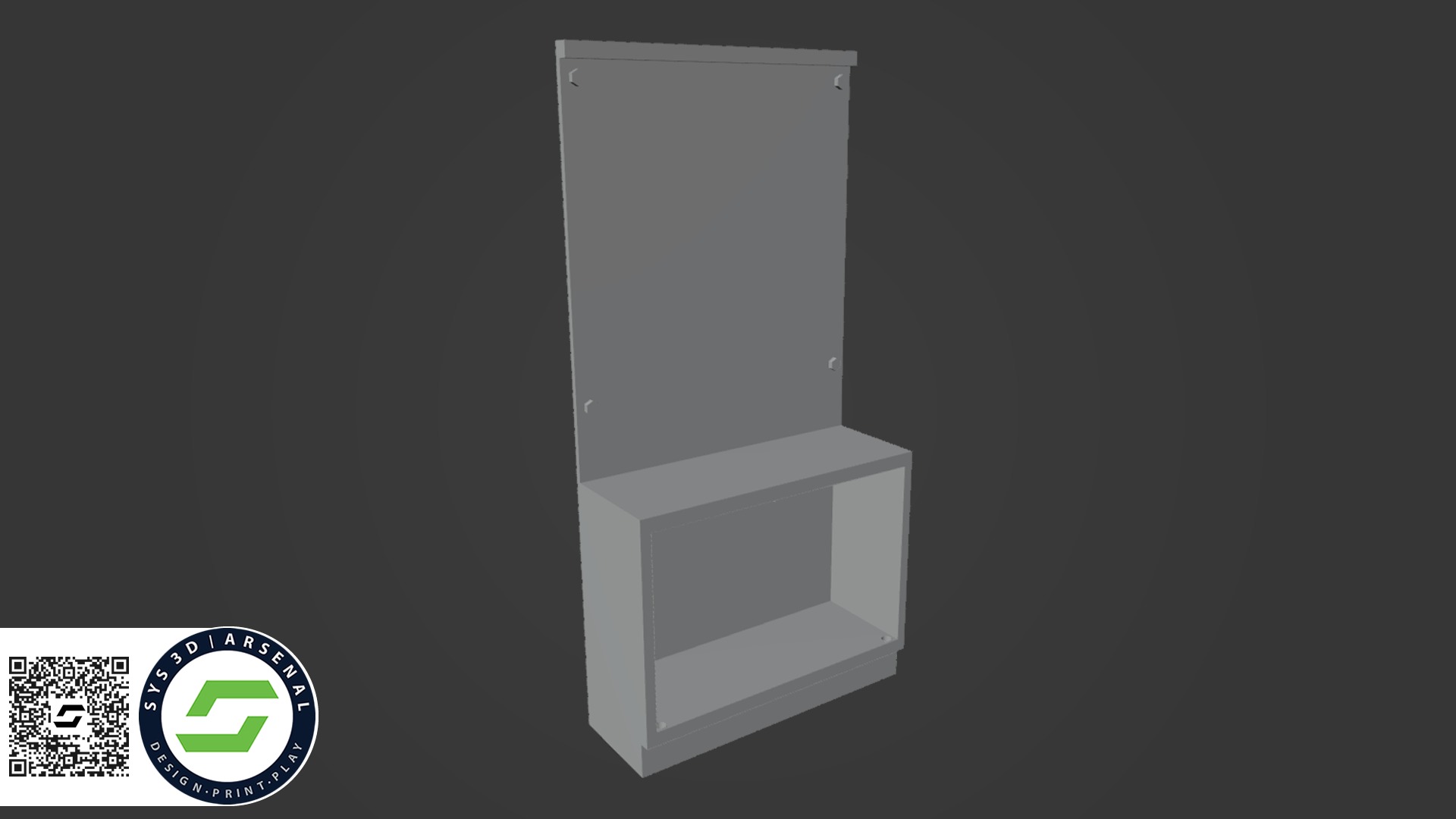 Armory - Rack and Cabinet 04 Half Cabinet 3D print model_2