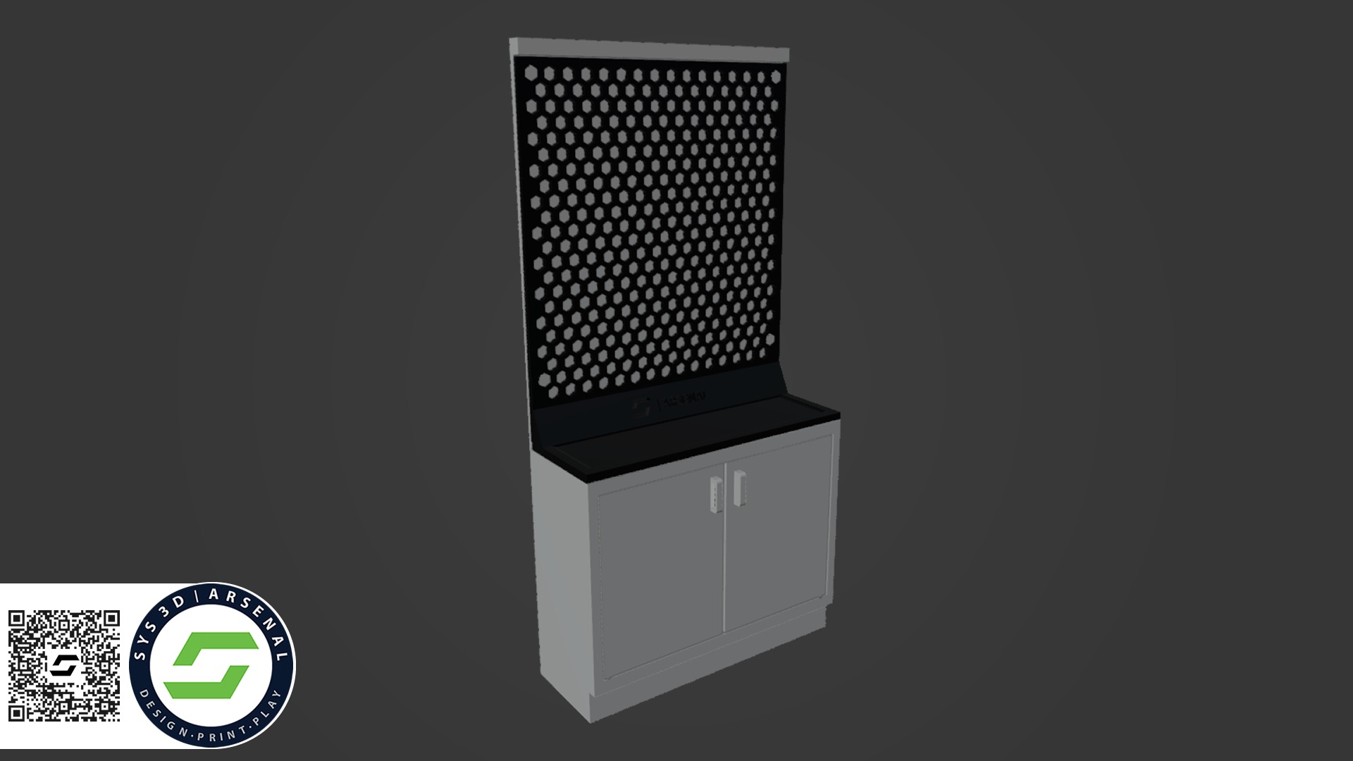Armory - Rack and Cabinet 04 Half Cabinet 3D print model_1