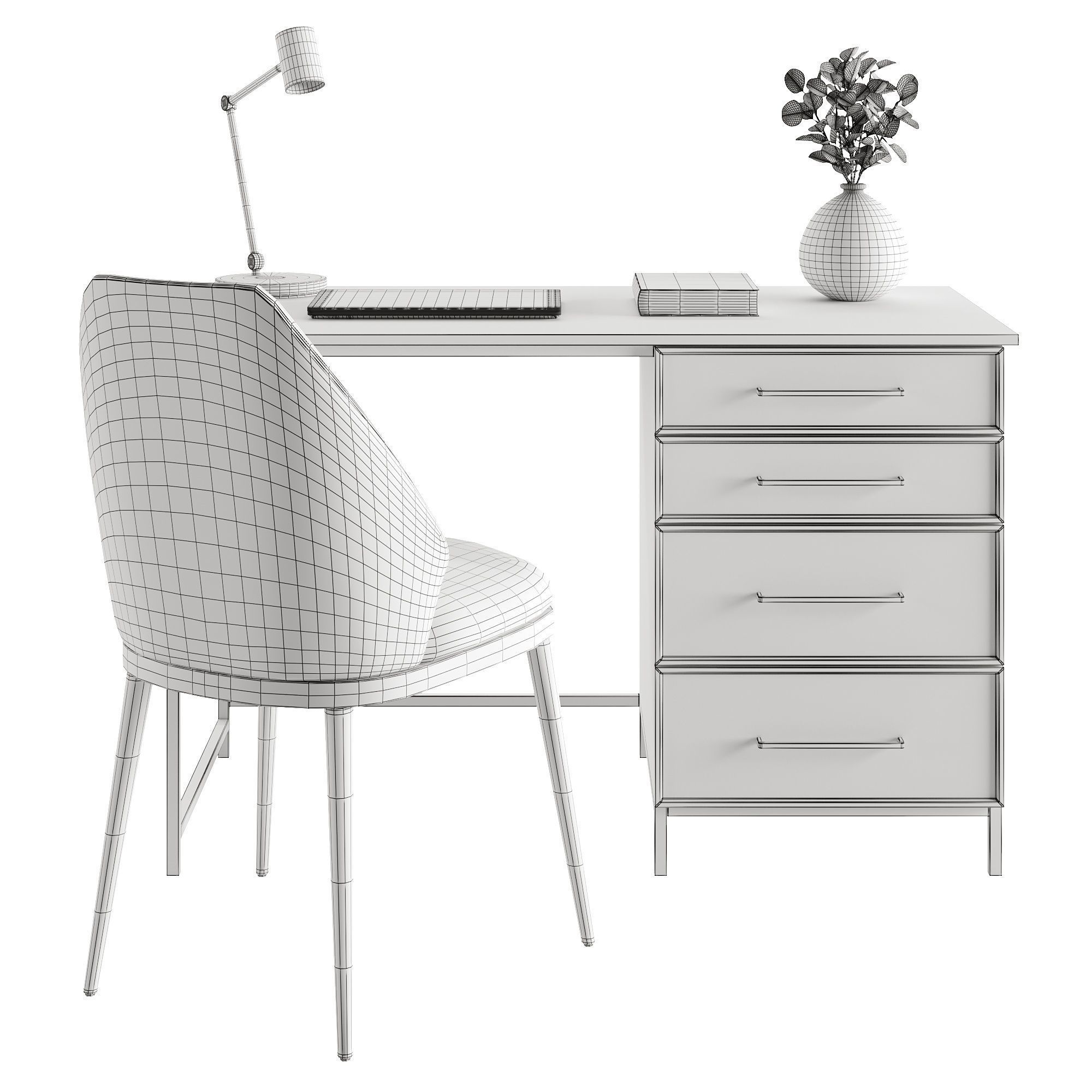 Desk Nicole 3D model_3