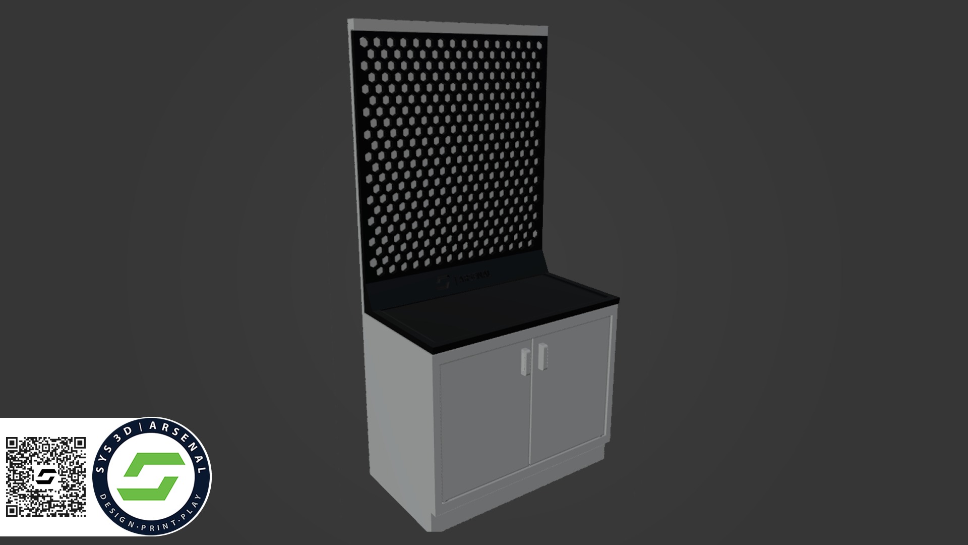 Armory - Rack and Cabinet 06 Large Half Cabinet 3D print model_1