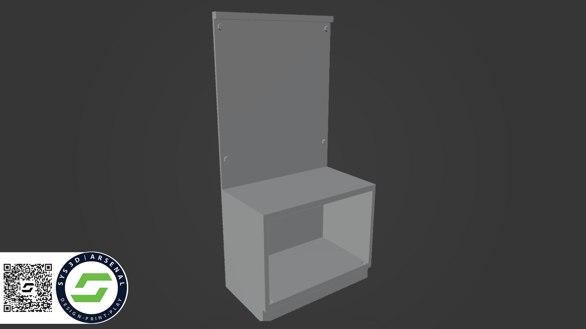 Armory - Rack and Cabinet 06 Large Half Cabinet 3D print model_2