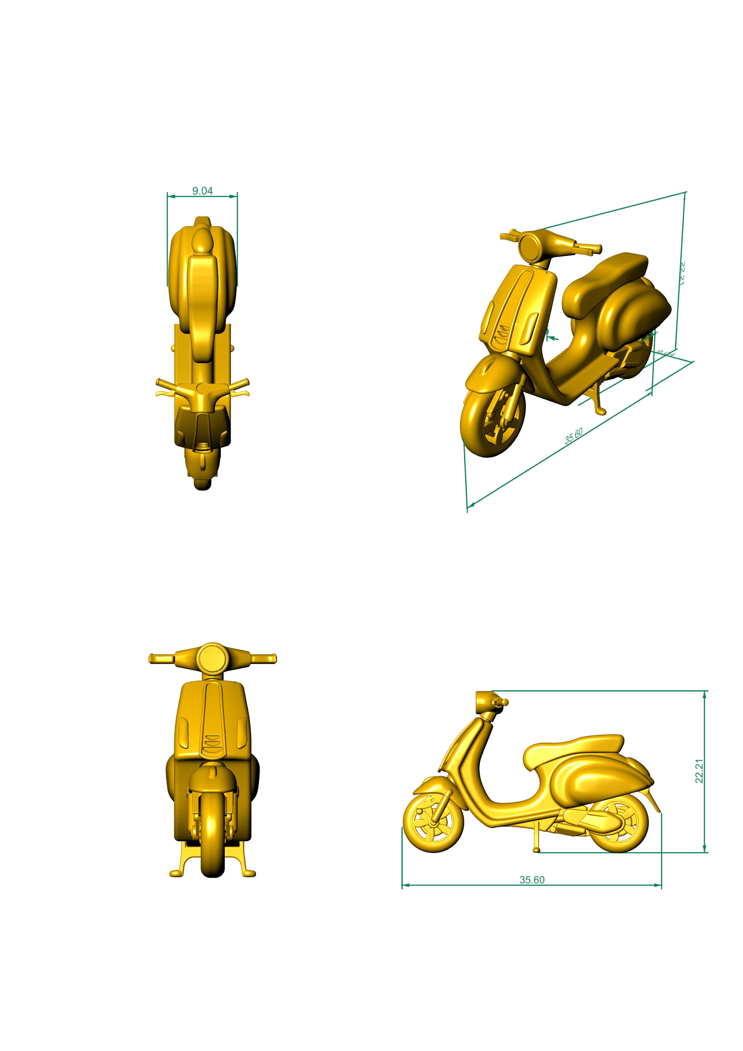 model vespa pendant 3D print model_3