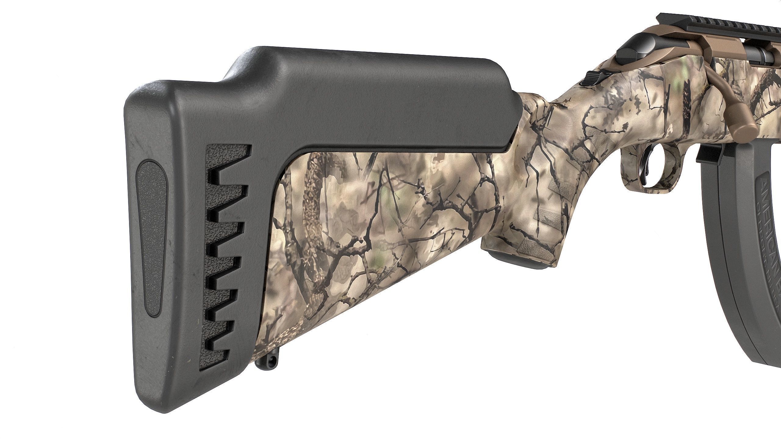 PBR Ruger American Bolt-Action Rifle Low-poly 3D model_4