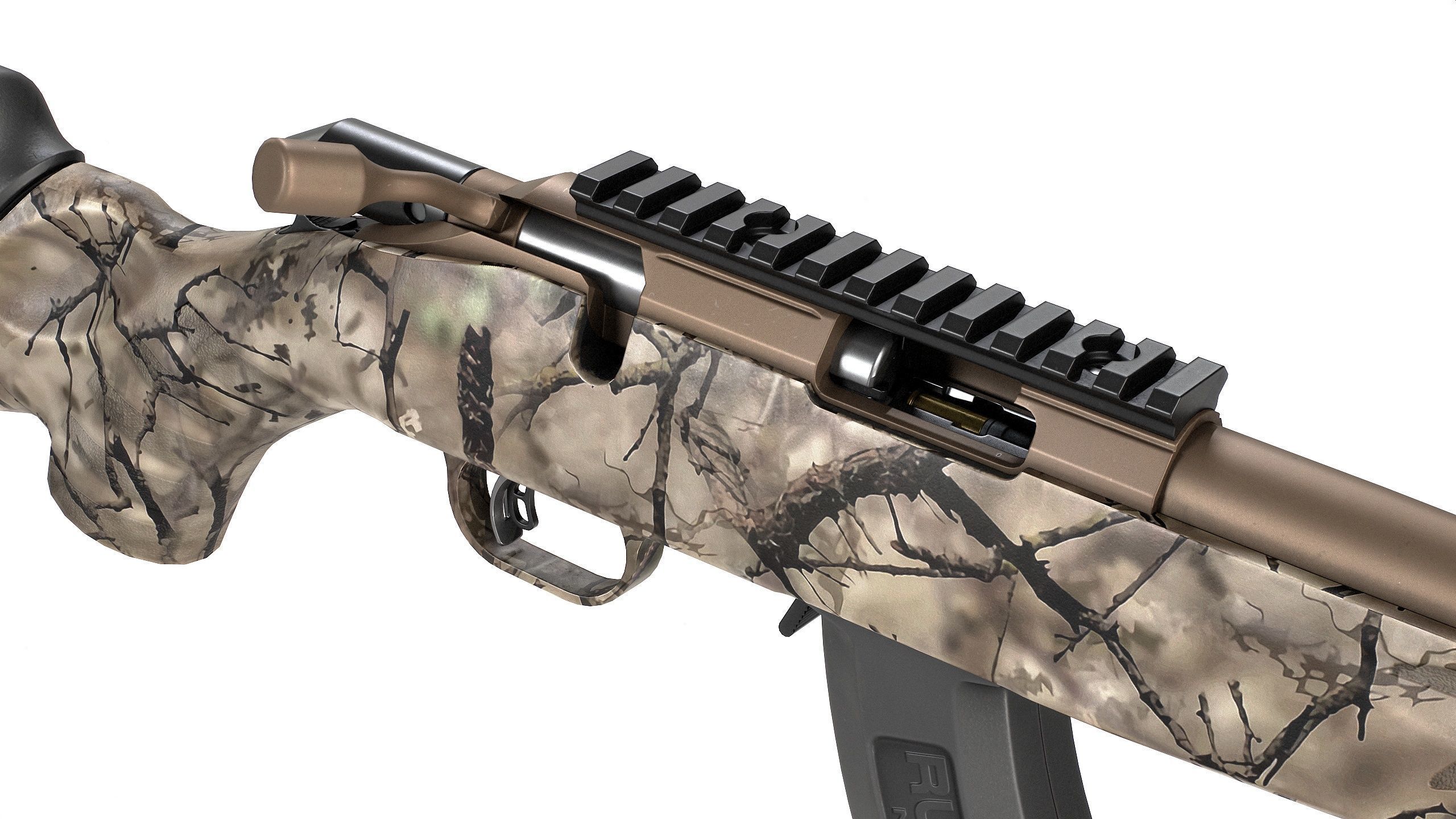 PBR Ruger American Bolt-Action Rifle Low-poly 3D model_3