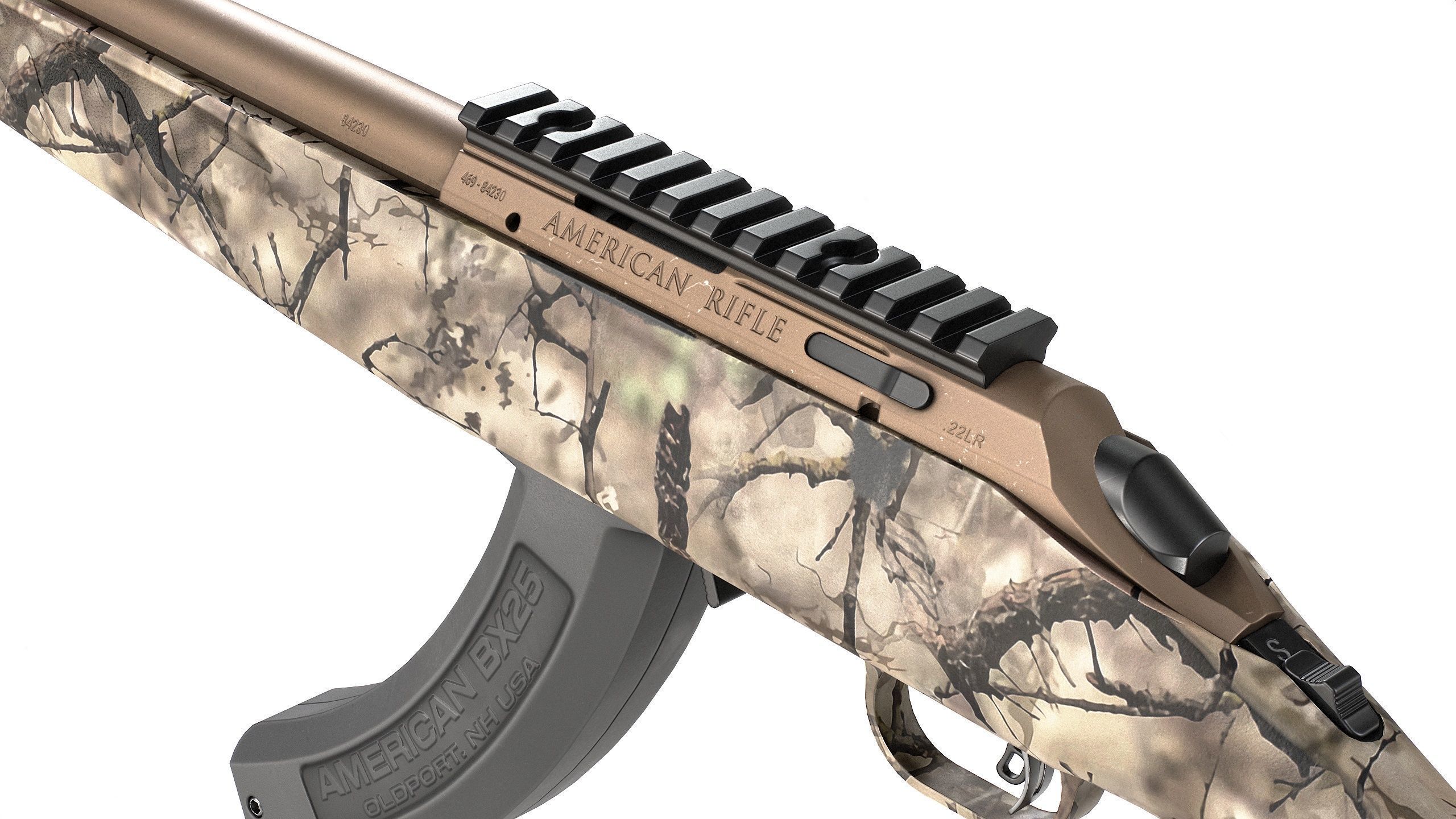 PBR Ruger American Bolt-Action Rifle Low-poly 3D model_2