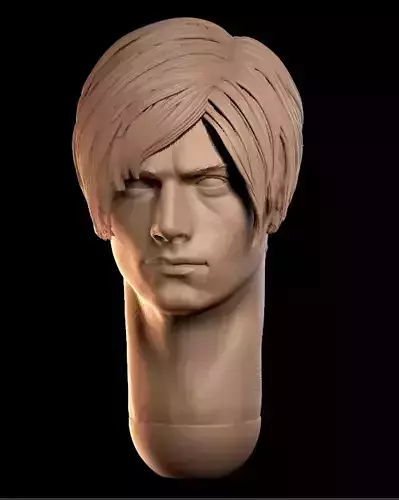 Leon Scott Kennedy Resident evil Head scale 1to6 3d print