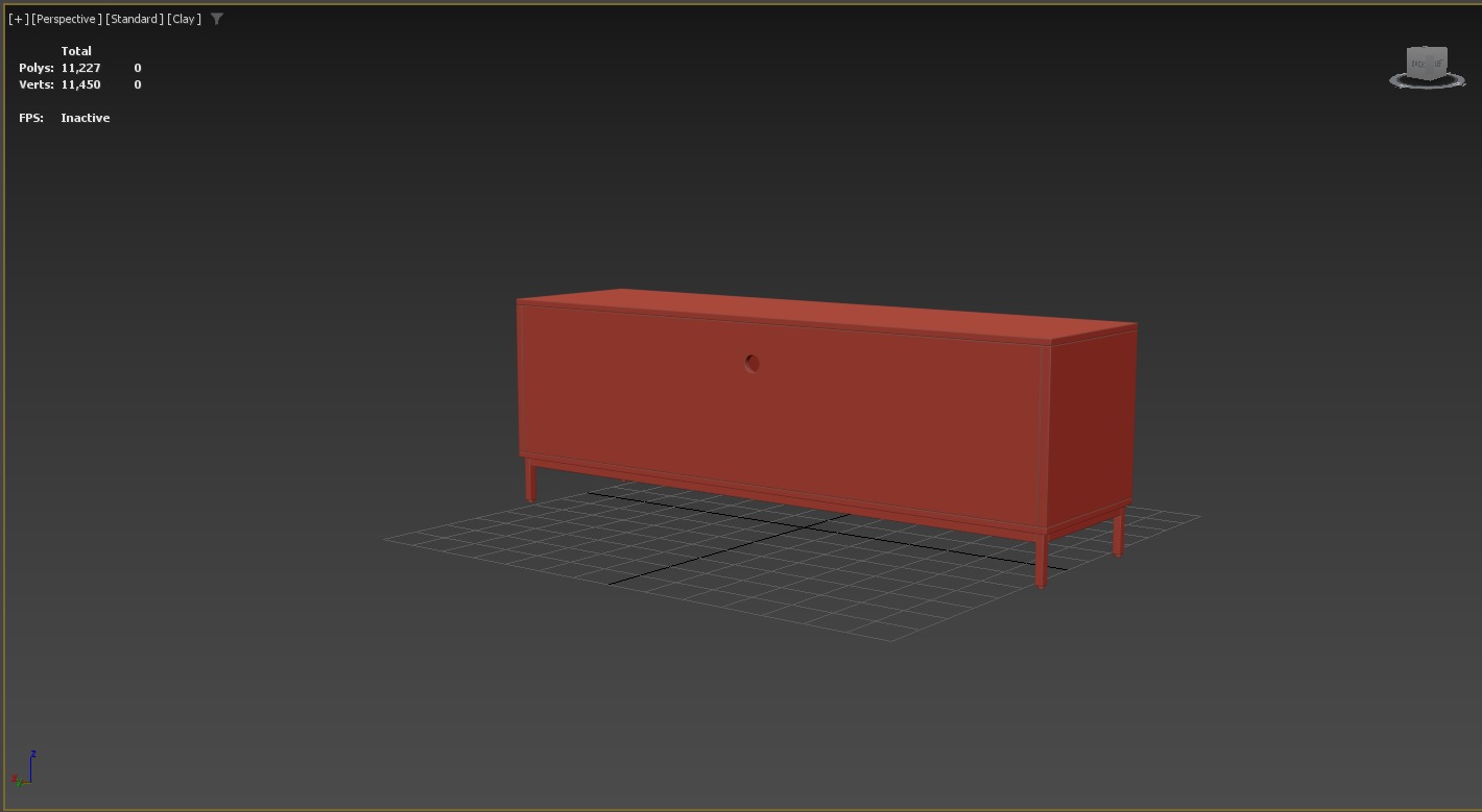 Wooden Cabinet 3D model_3