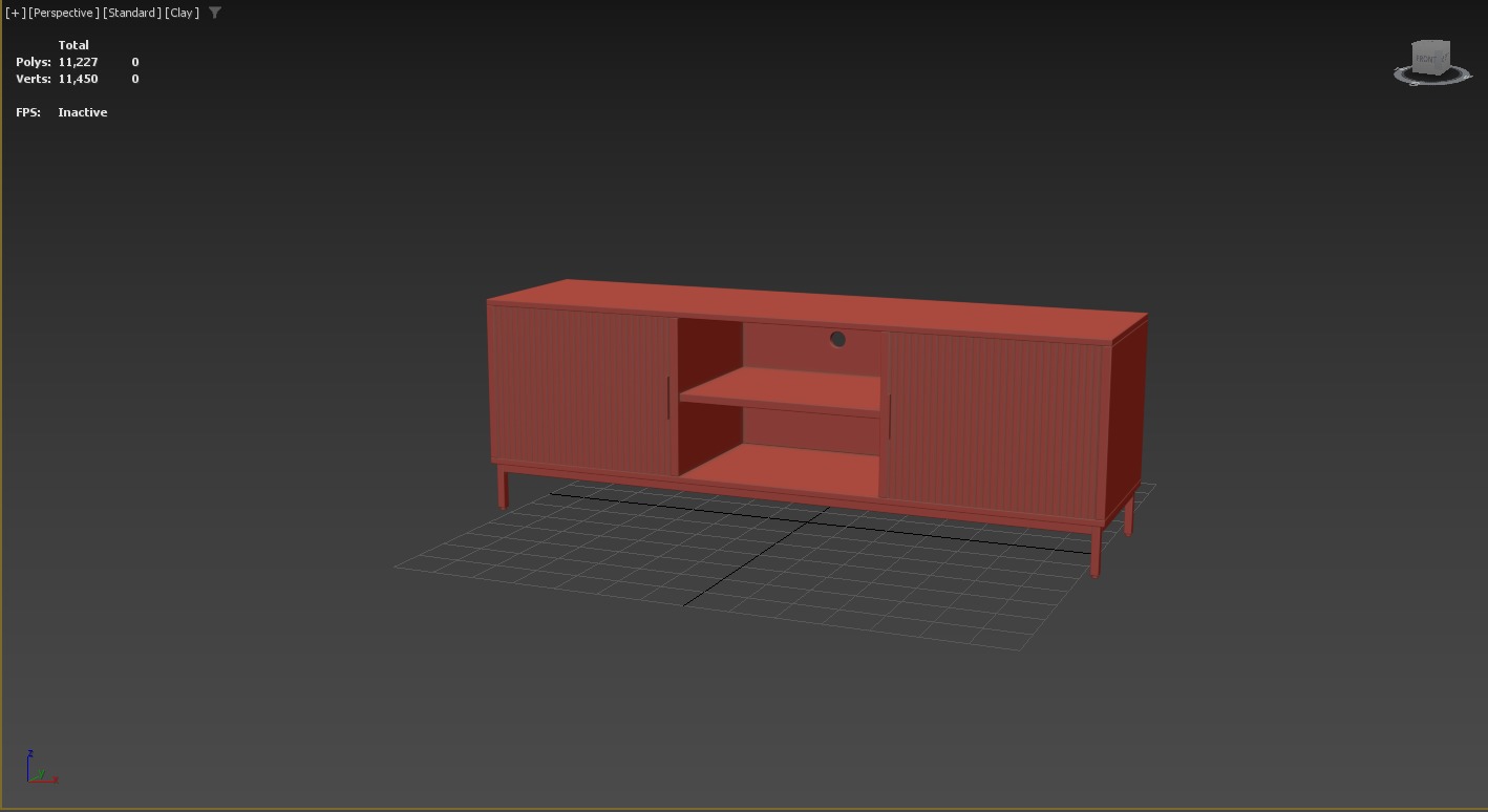 Wooden Cabinet 3D model_4