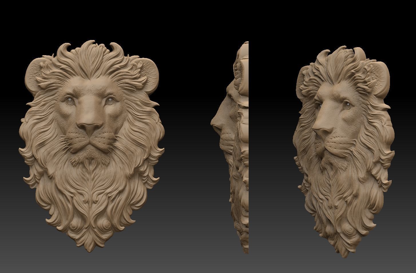 Lion head cnc model   3D print model_3