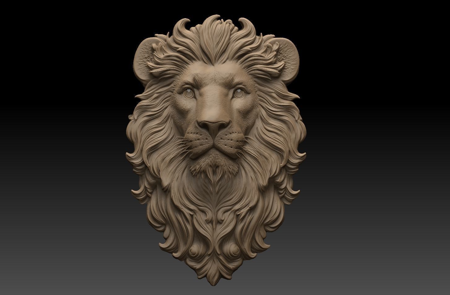 Lion head cnc model   3D print model_2