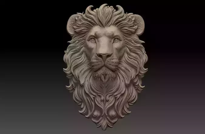Lion head cnc model   3D print model