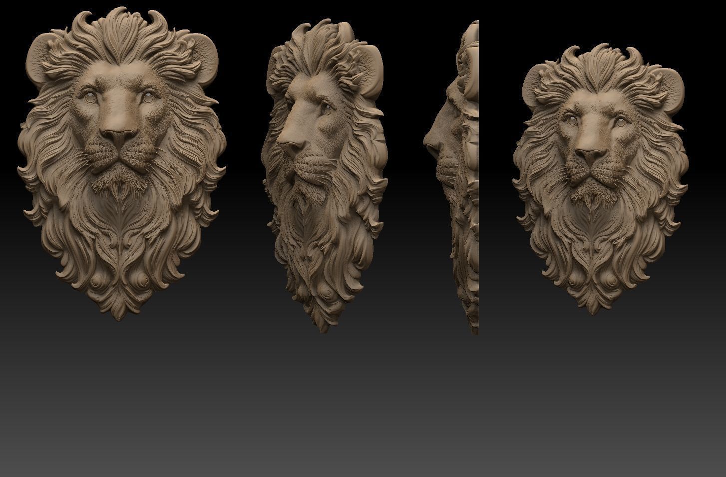Lion head cnc model   3D print model_1