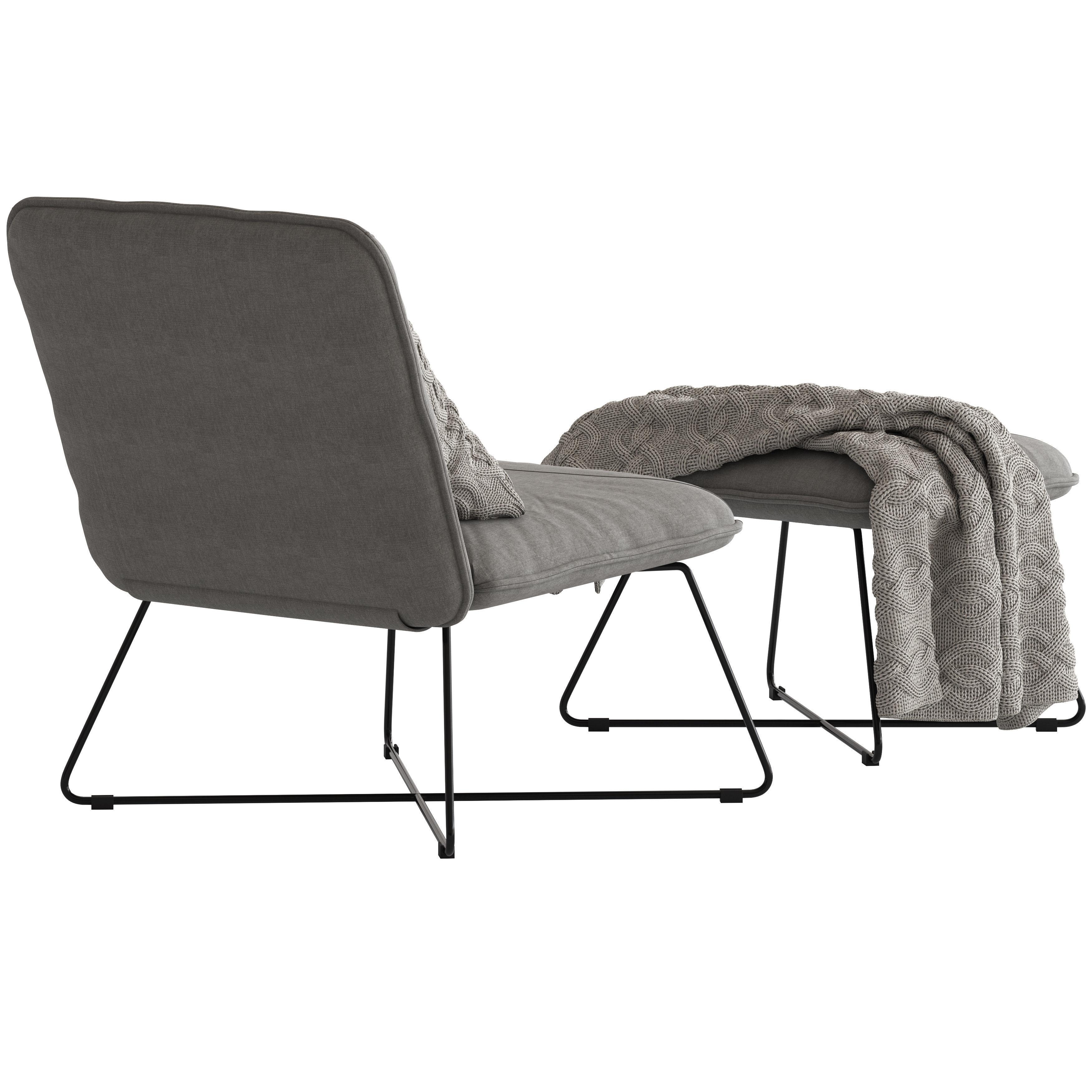 Yolanda Lounge Chair and Ottoman 3D model_3