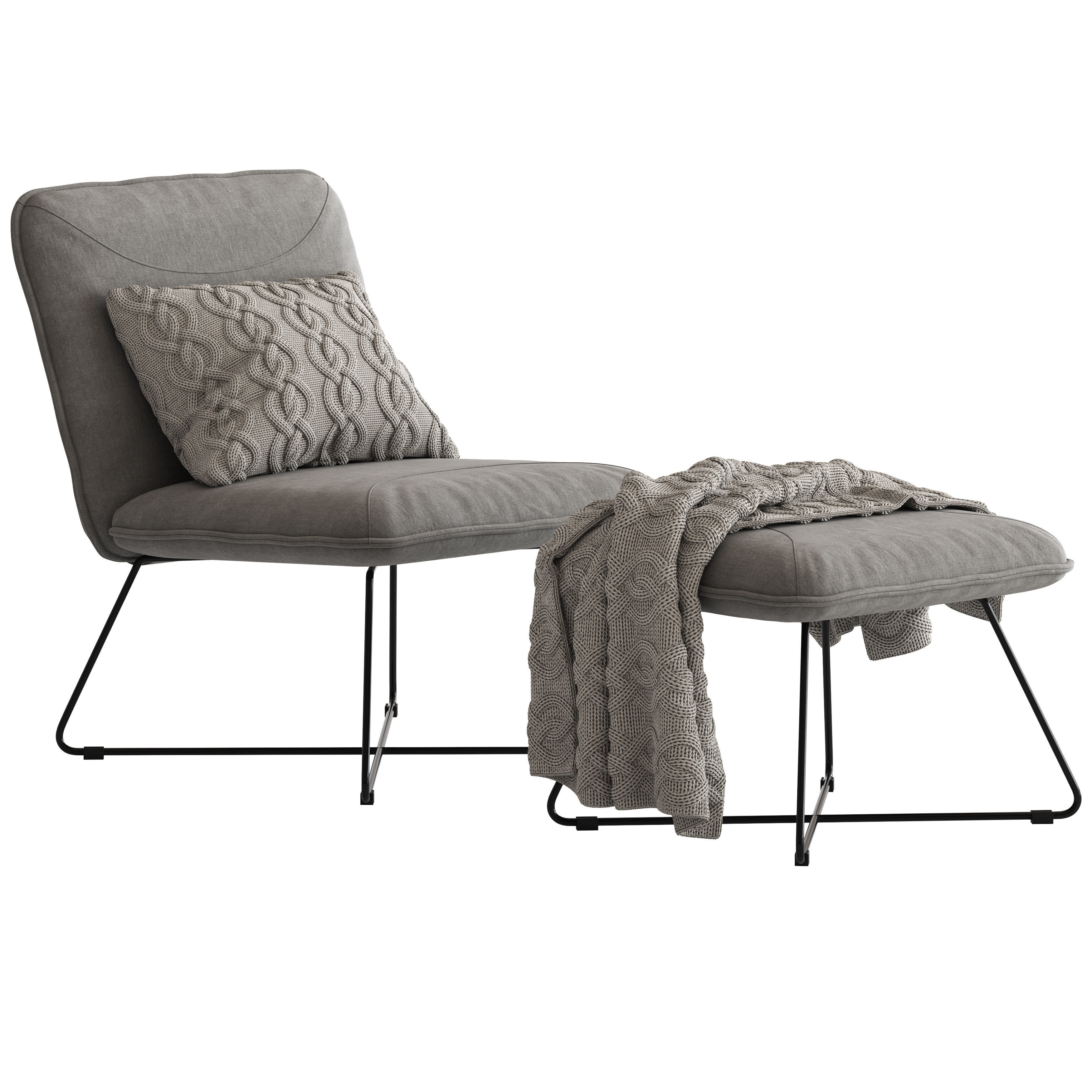 Yolanda Lounge Chair and Ottoman 3D model_4