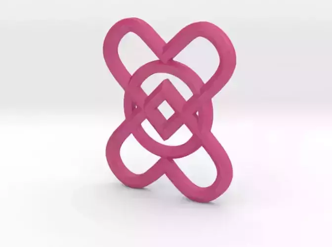 2 Hearts 1 Ring Pendant 3D print model