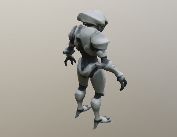 alien armor suit 3D model_9