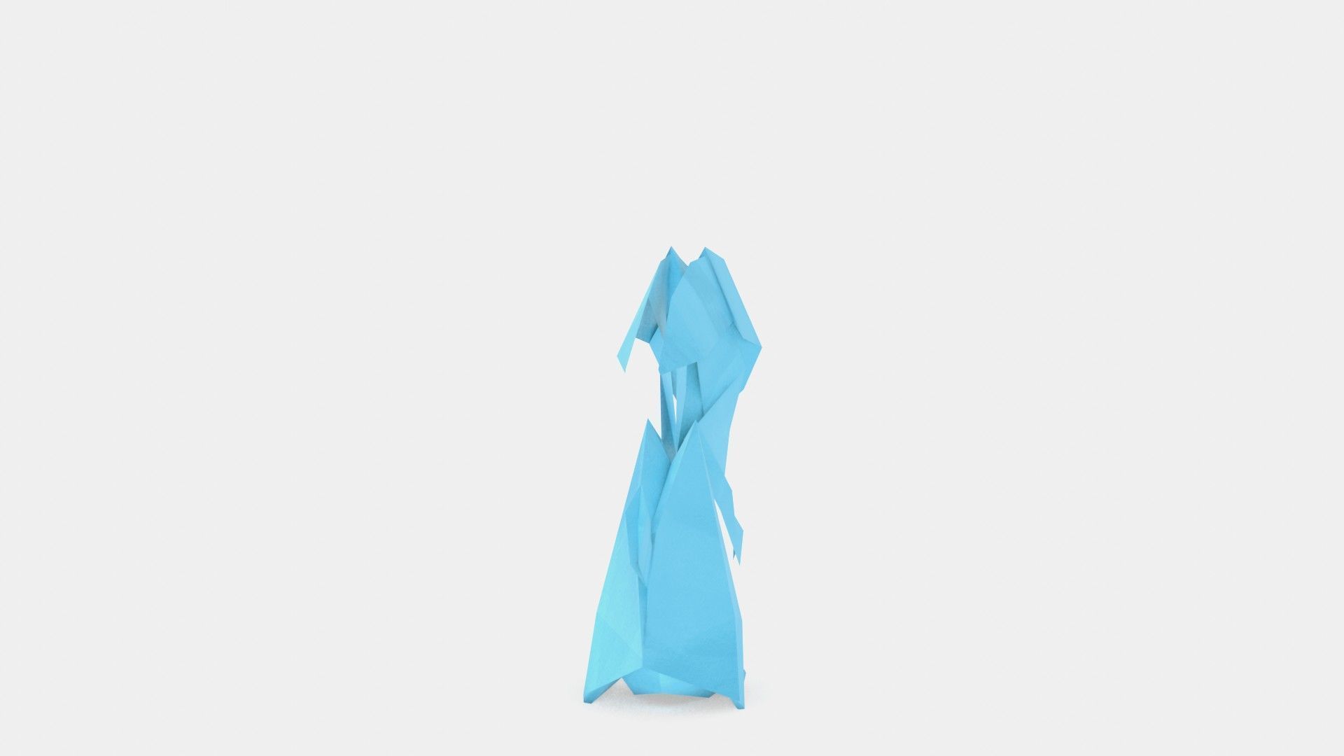 Origami Rabbit Low-poly 3D model_6