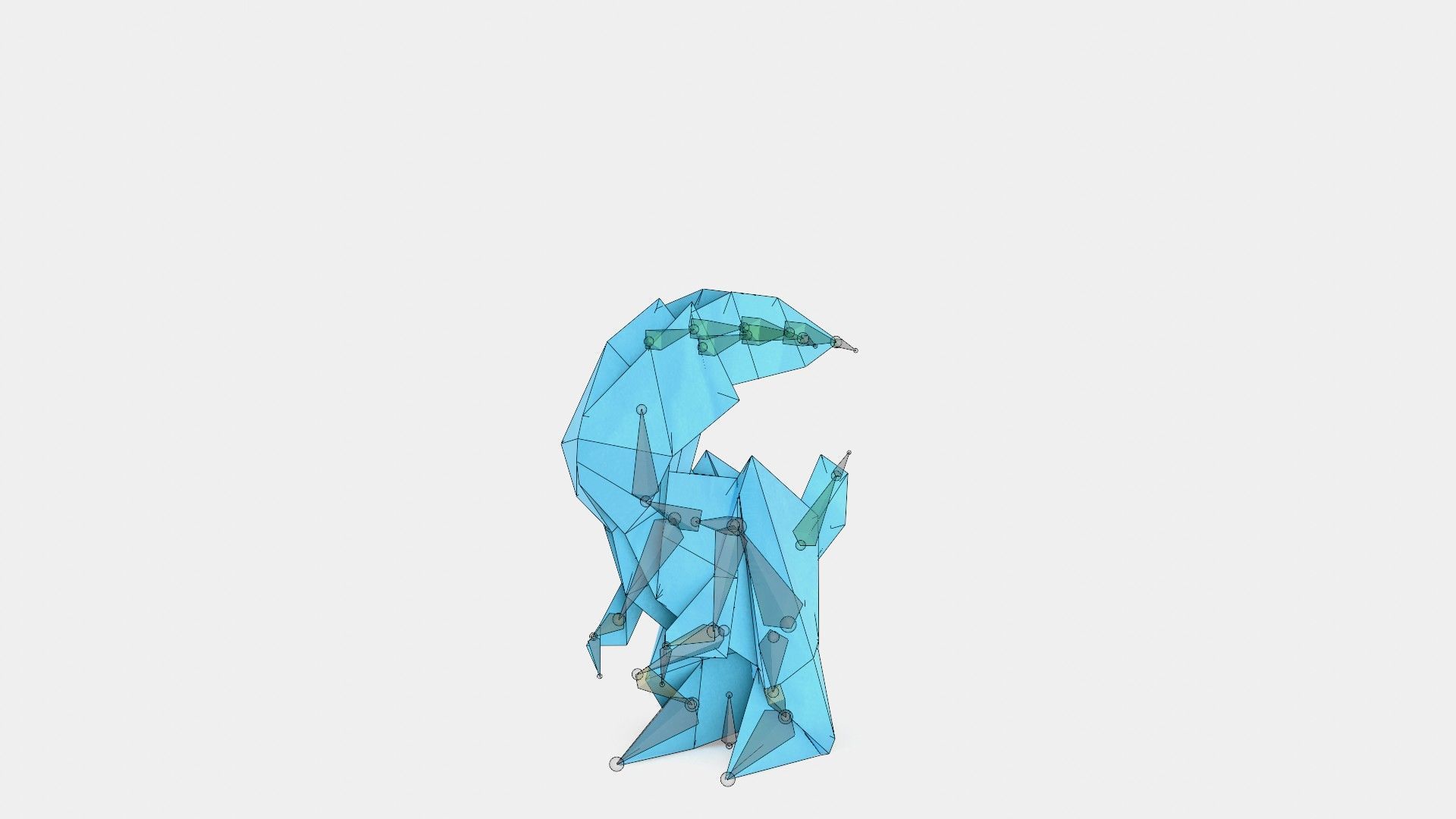 Origami Rabbit Low-poly 3D model_12