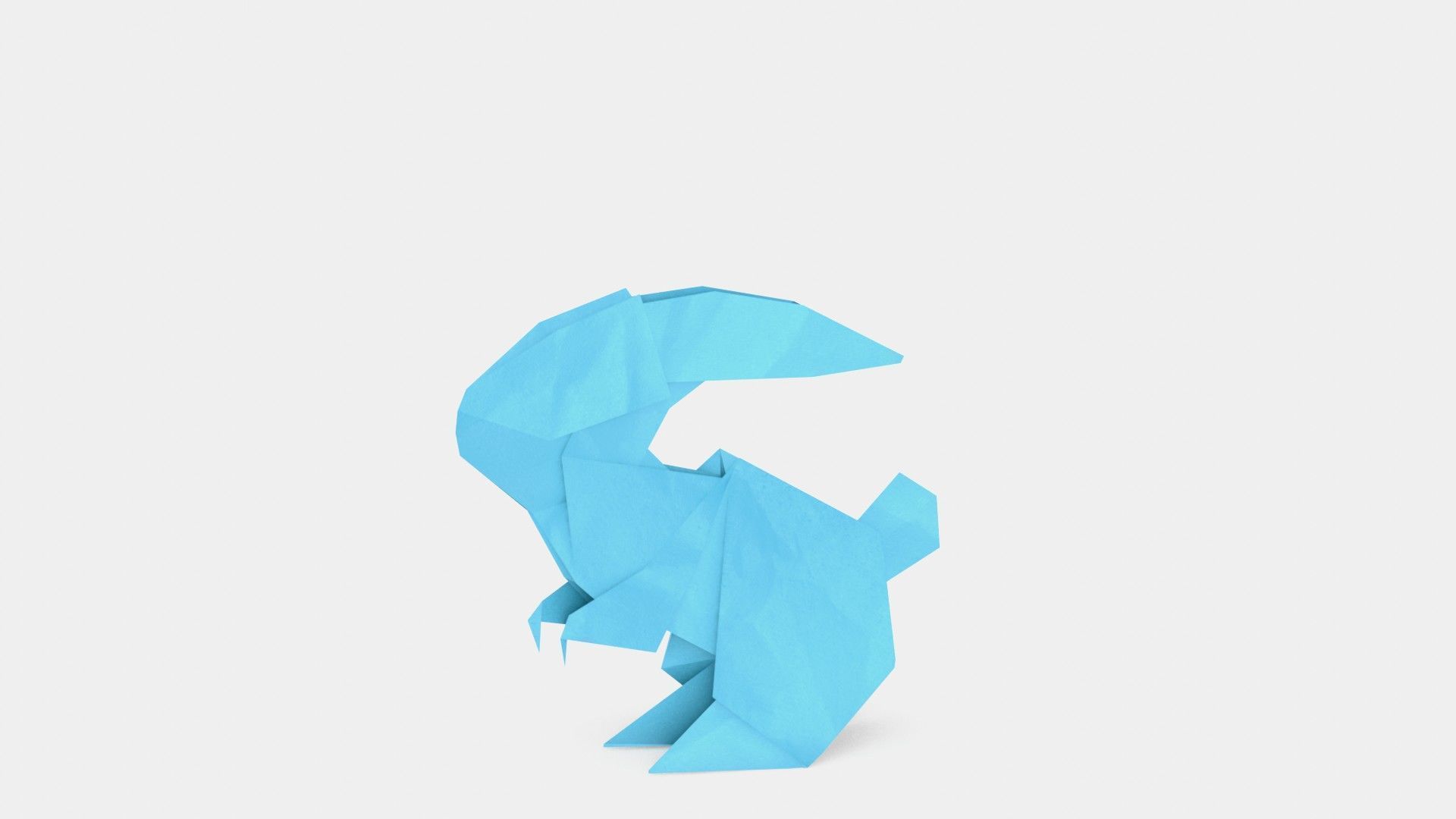 Origami Rabbit Low-poly 3D model_3