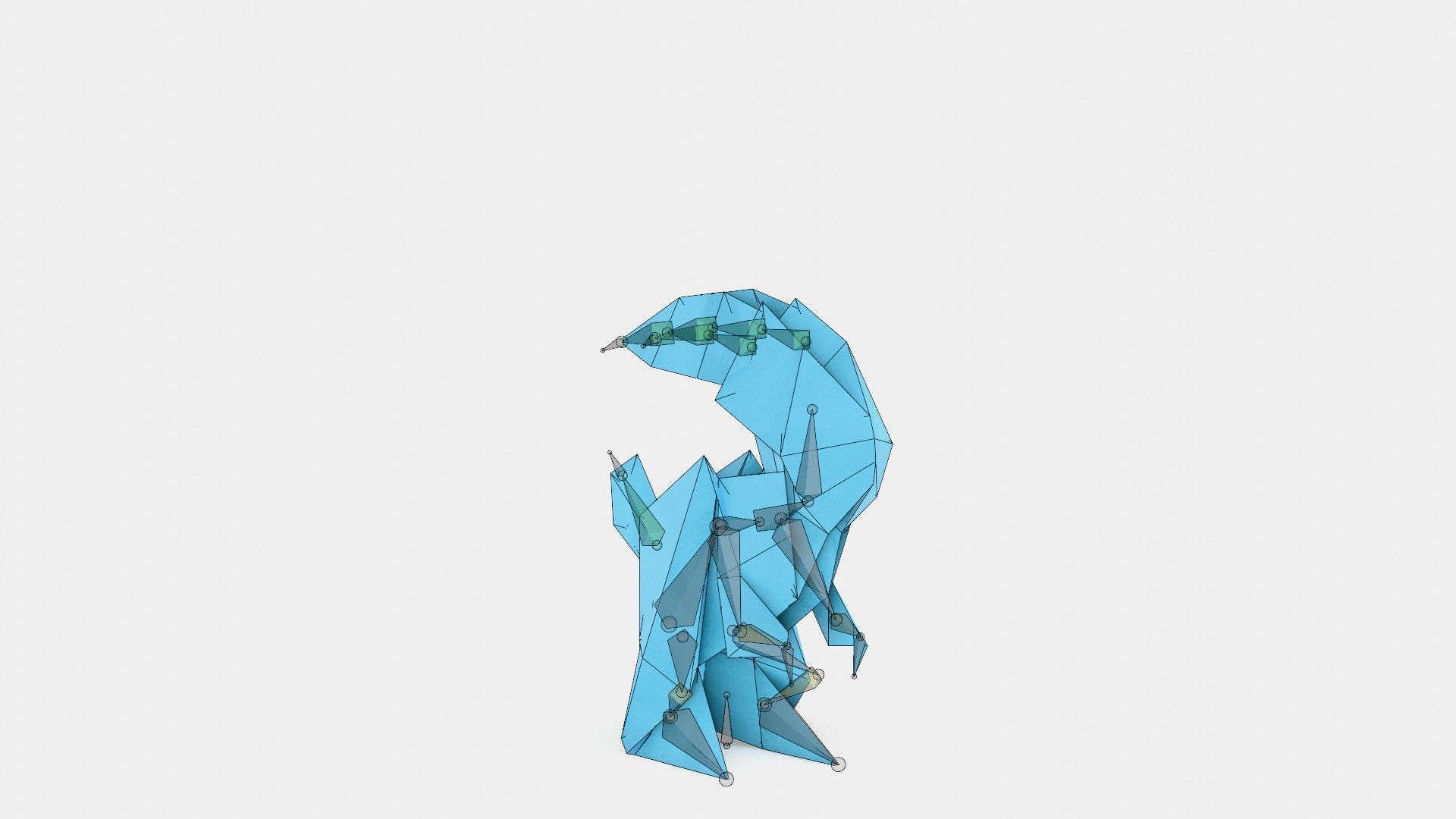 Origami Rabbit Low-poly 3D model_14