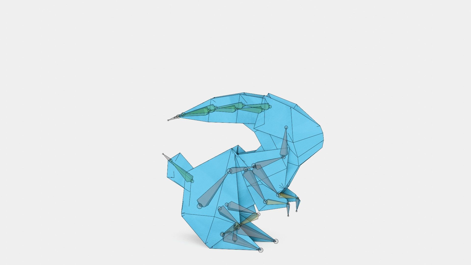 Origami Rabbit Low-poly 3D model_15