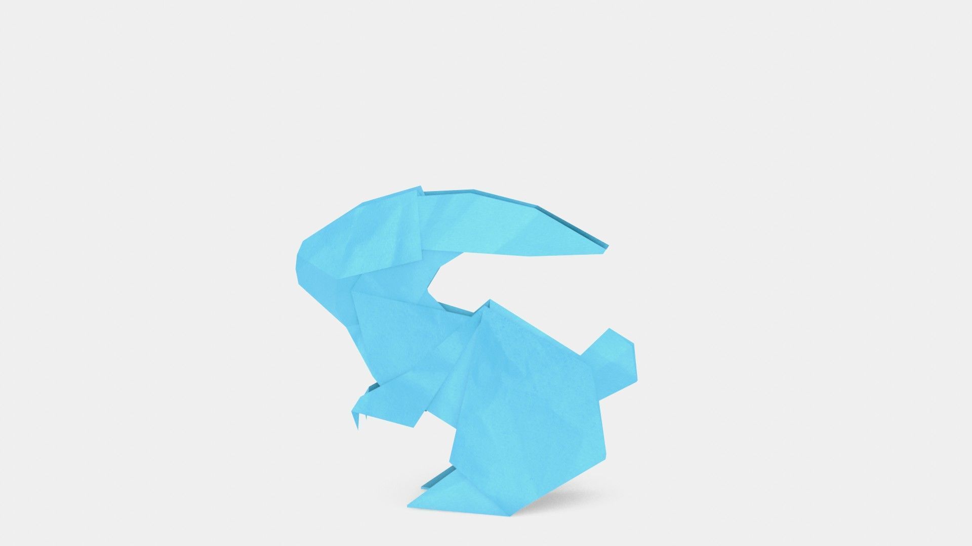 Origami Rabbit Low-poly 3D model_4