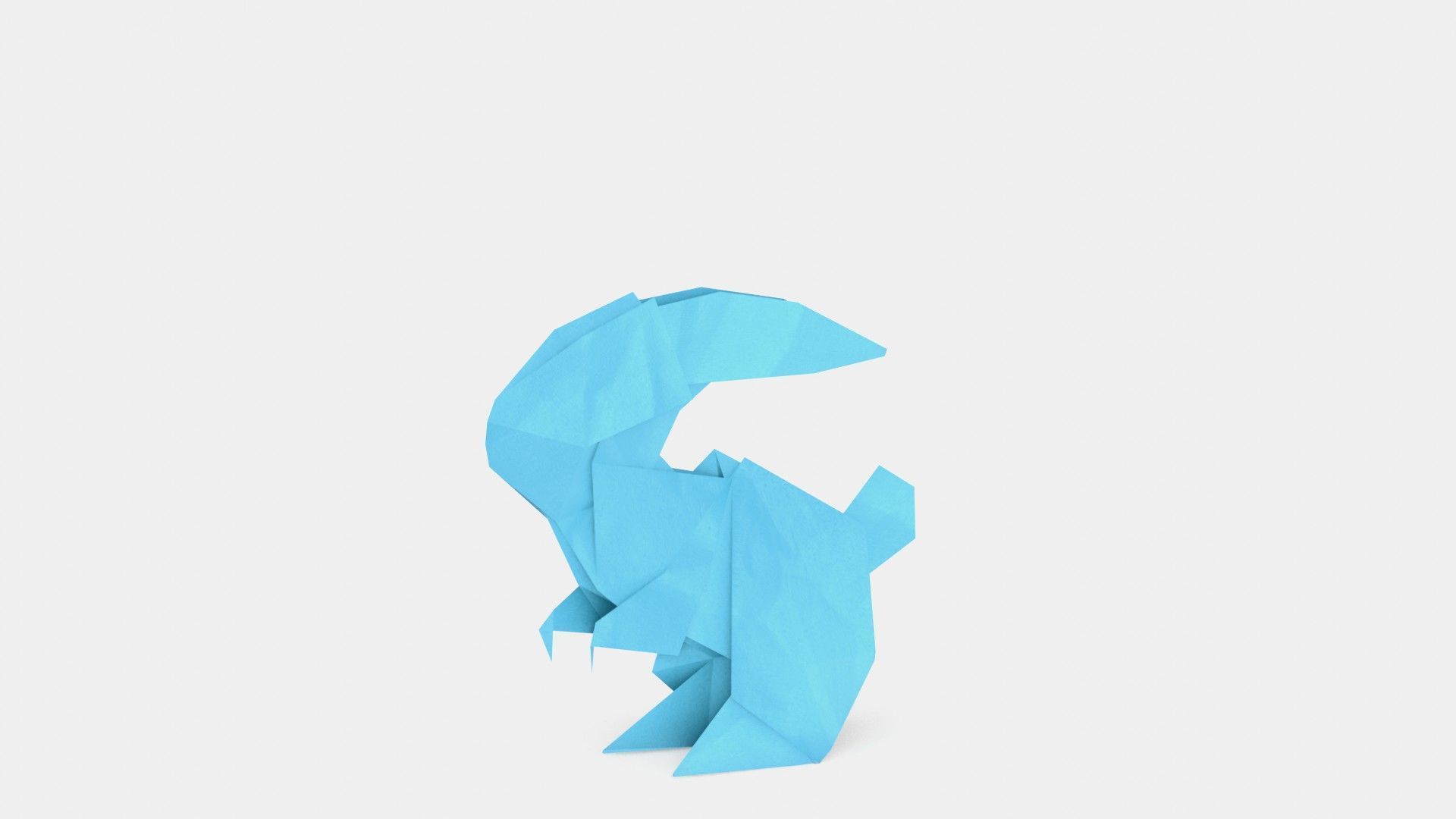 Origami Rabbit Low-poly 3D model_2