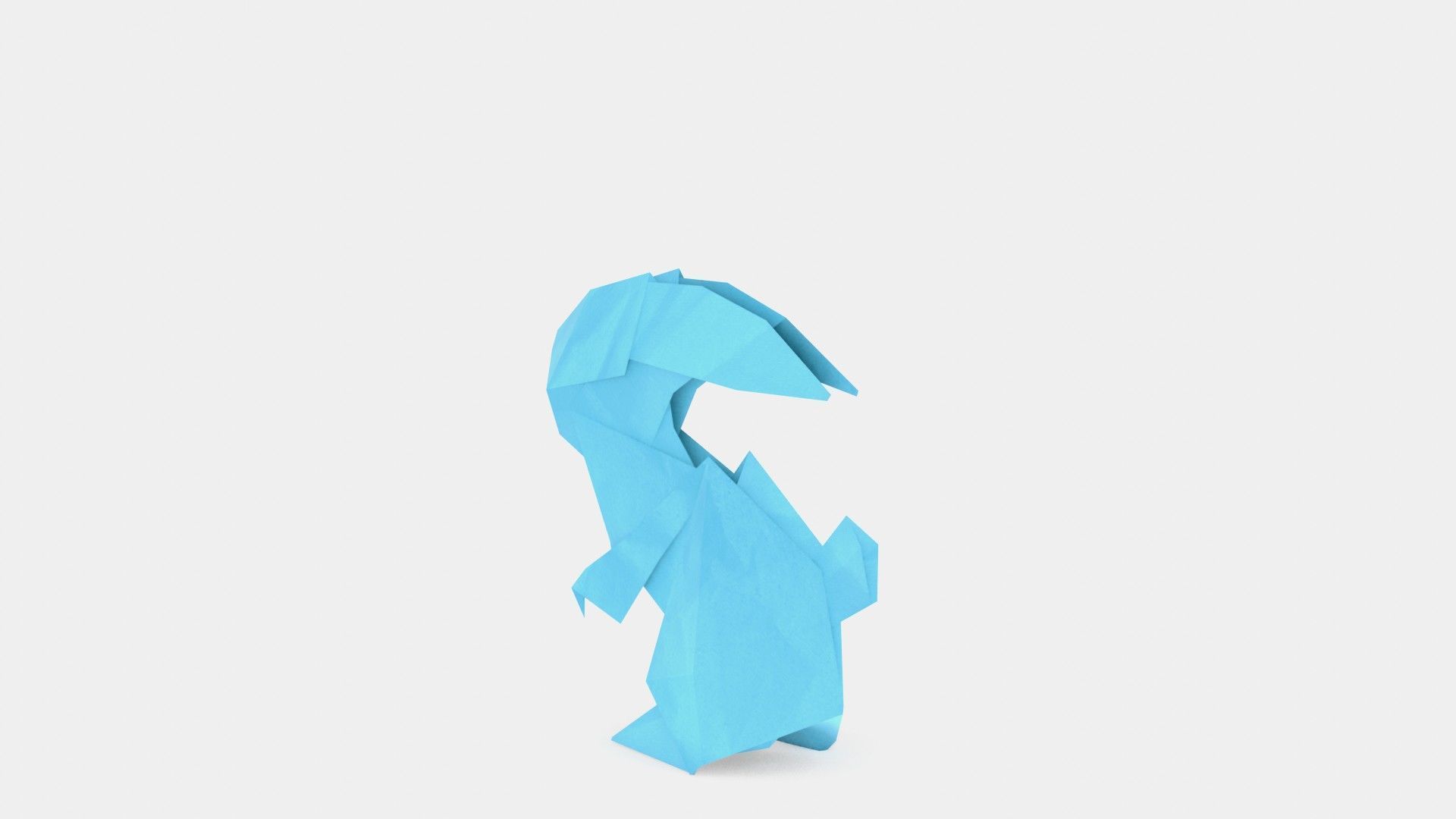 Origami Rabbit Low-poly 3D model_5