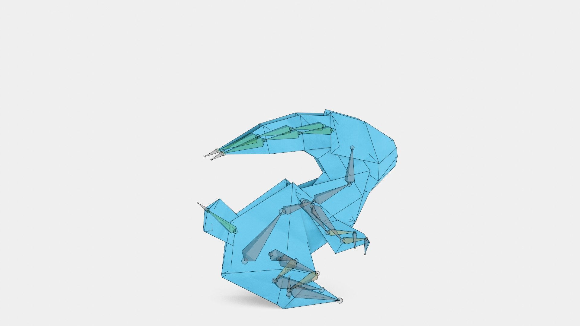 Origami Rabbit Low-poly 3D model_16