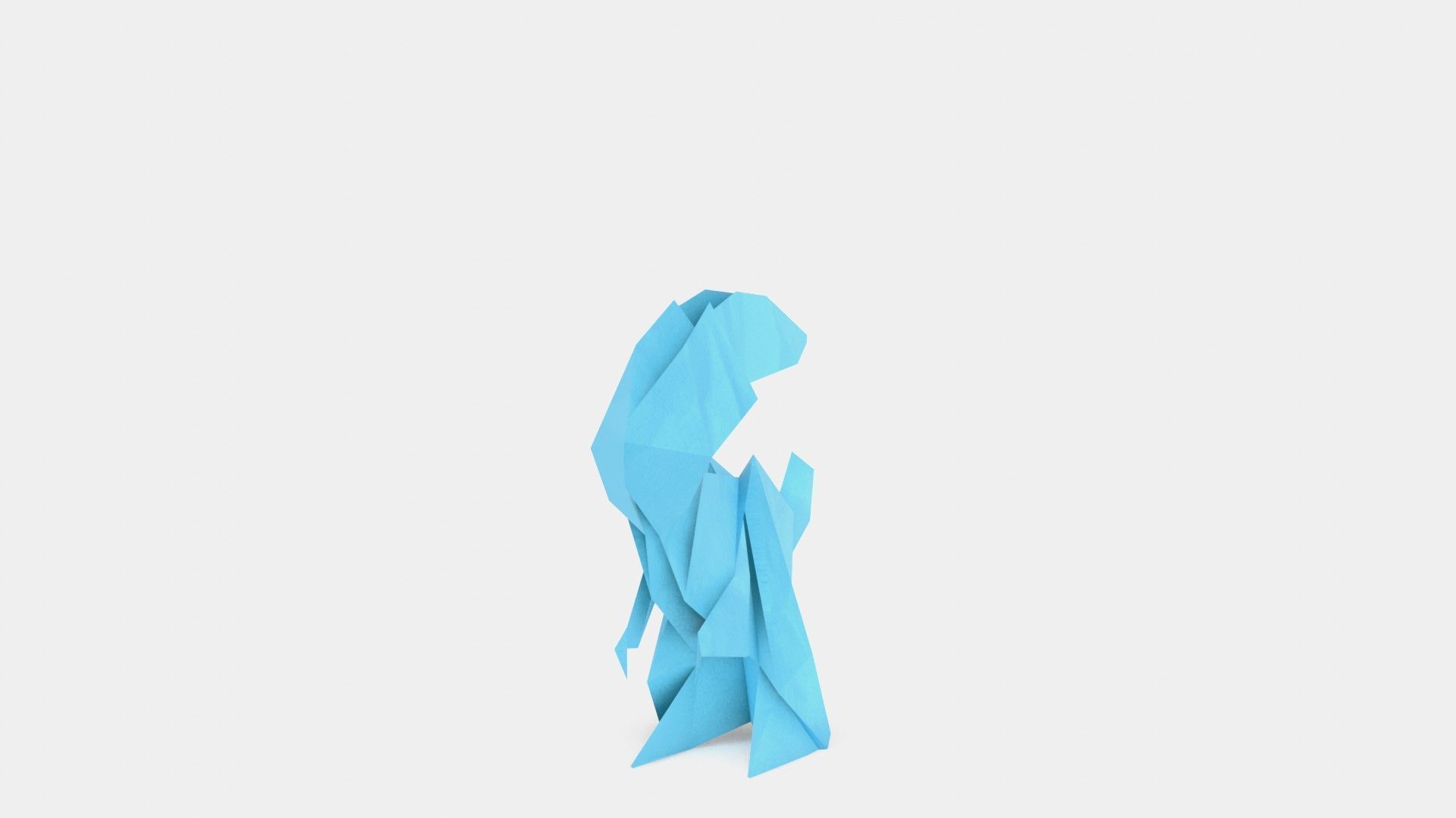 Origami Rabbit Low-poly 3D model_10