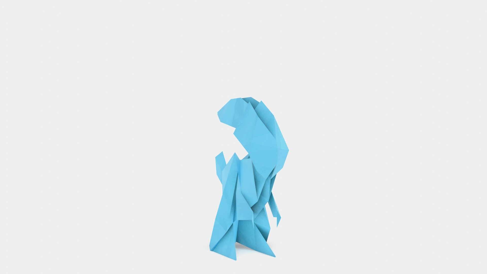 Origami Rabbit Low-poly 3D model_9
