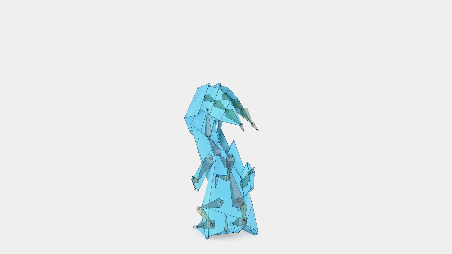 Origami Rabbit Low-poly 3D model_18